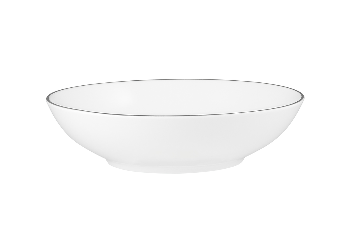 Maxwell & Williams White Platinum Coupe Bowl Shallow 18.5cm Platinum