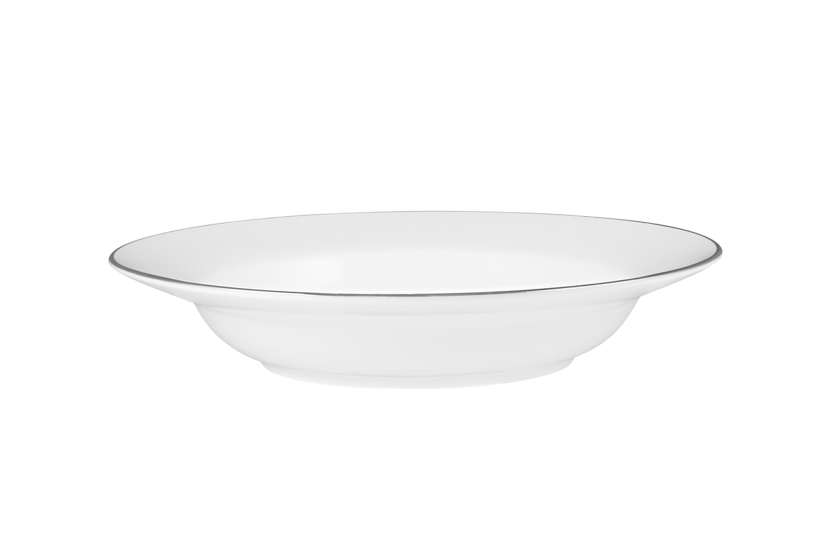 Maxwell & Williams White Platinum Rim Soup Bowl 23cm Platinum