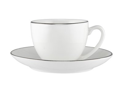 Maxwell & Williams White Platinum Coupe Demi Cup & Saucer 90ML Platinum-maxwell-and-williams-What's Cooking Online Store