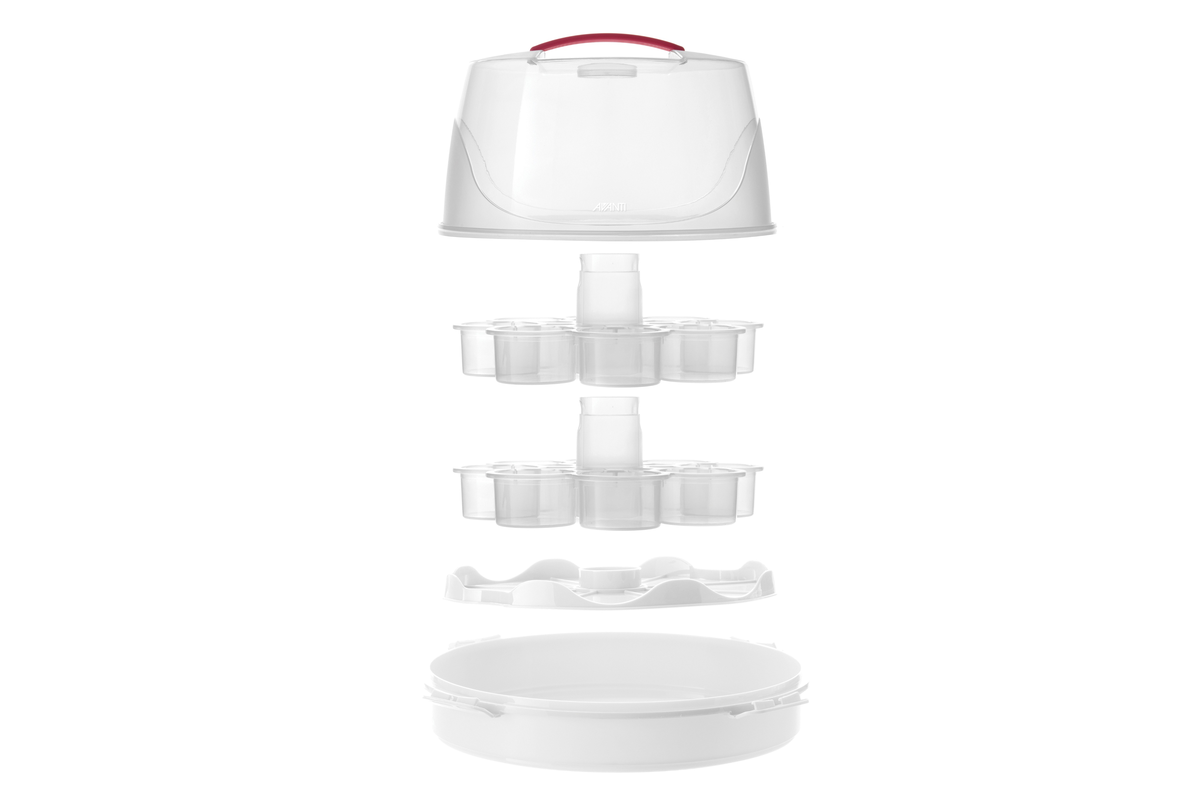 Avanti Universal Cupcake and Round Cake Carrier 2 Tier 16 Cupcake Capacity