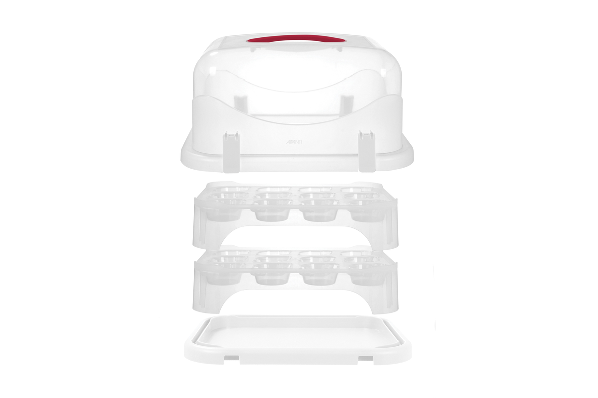 Avanti Universal Cupcake and Rectangular Cake Carrier 2 Tier 24 Cupcake Capacity