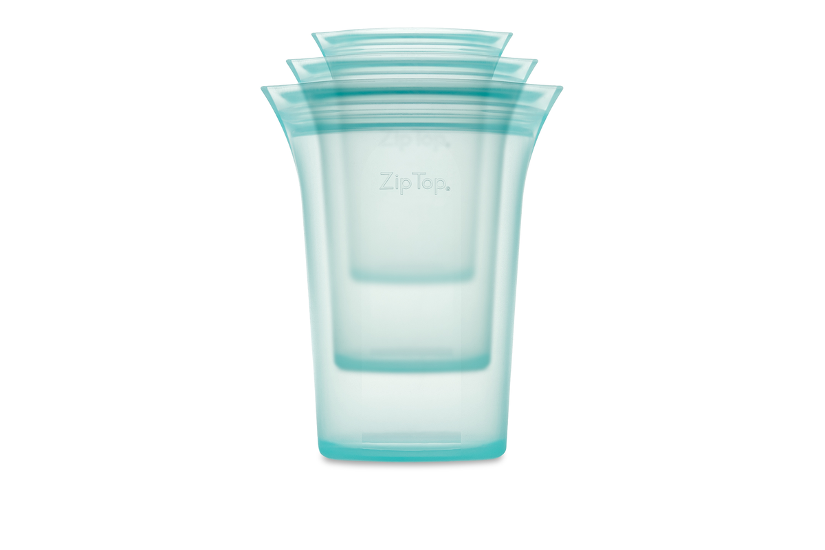 Zip Top Silicone 3 Piece Set Cups