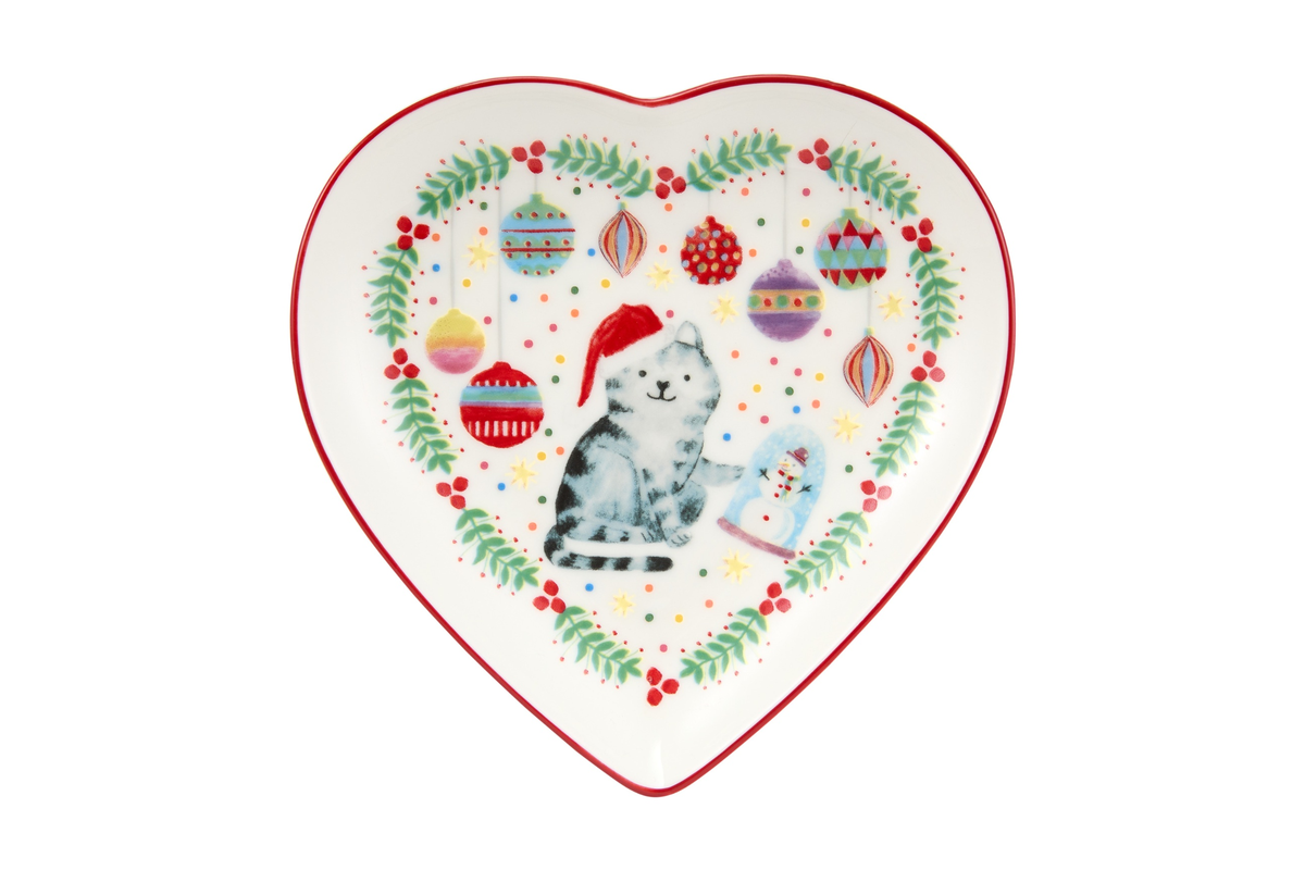 Maxwell and Williams Jolly Joy Joy Heart Dish 14cm Cat Gift Boxed