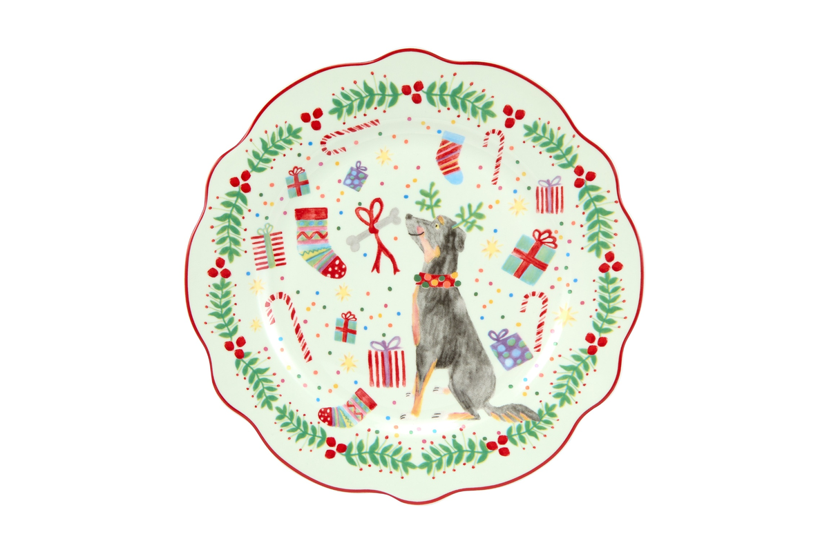 Maxwell and Williams Jolly Joy Joy Plate 20cm Dog Gift Boxed