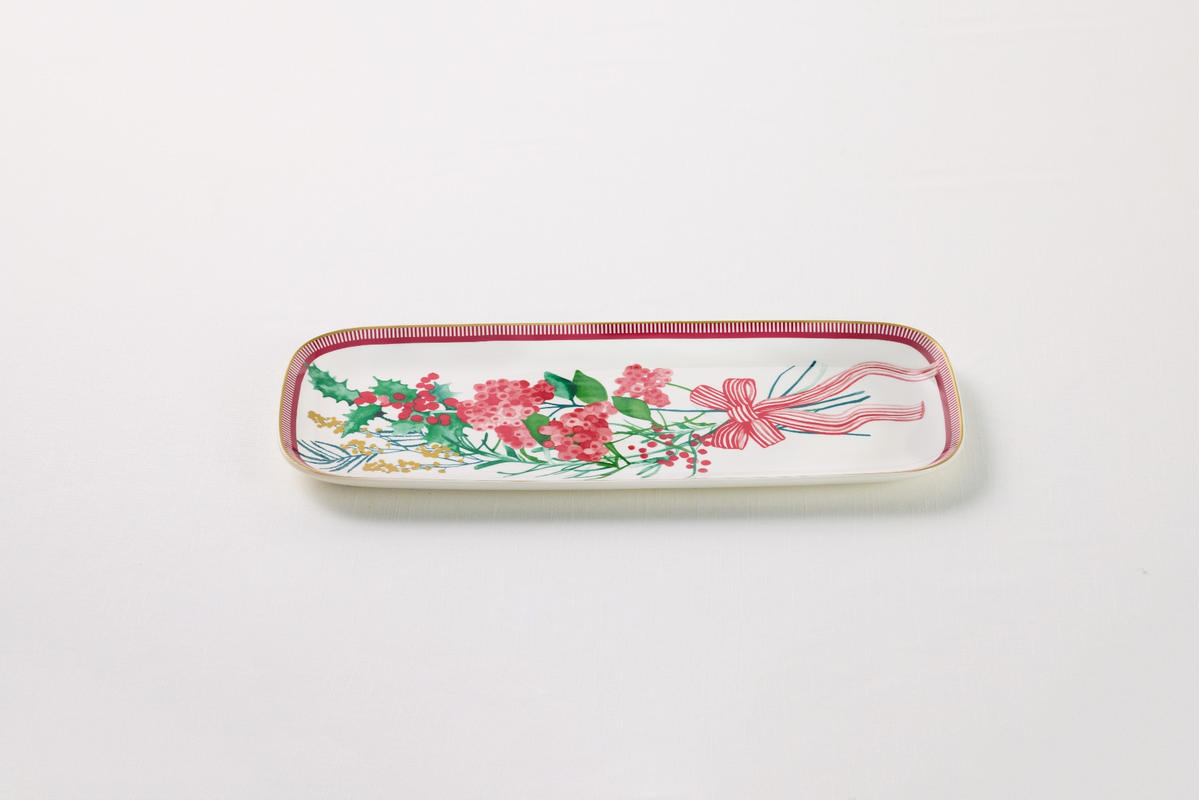 Maxwell and Williams Festive Flora Oblong Platter 40x16cm Gift Boxed