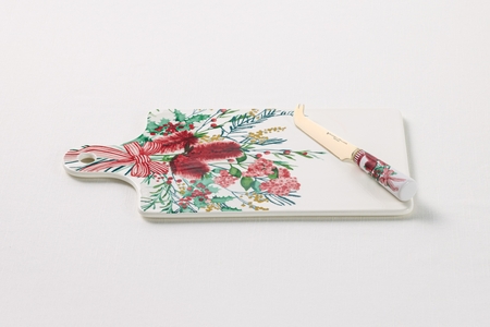 Maxwell and Williams Festive Flora Cheese Paddle and Knife Set Gift Boxed-maxwell-and-williams-What's Cooking Online Store