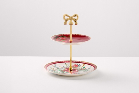 Maxwell and Williams Festive Flora 2 Tiered Cake Stand 20and15cm Gift Boxed-maxwell-and-williams-What's Cooking Online Store