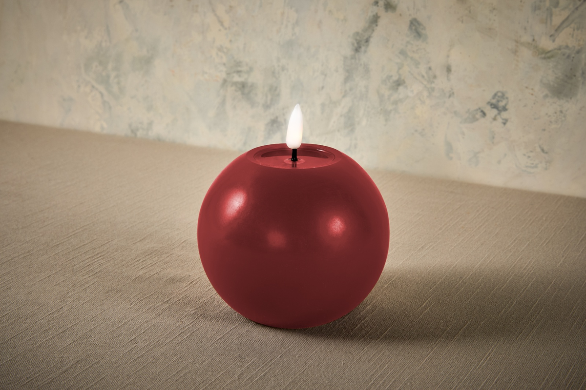 Maxwell & Williams Let's Get Lit LED Flameless Round Candle 10cm Cherry Gift Boxed