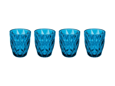 Casa Domani Deanna Double Old Fashion Glass 4pc Blue Gift Boxed-casa-domani-What's Cooking Online Store