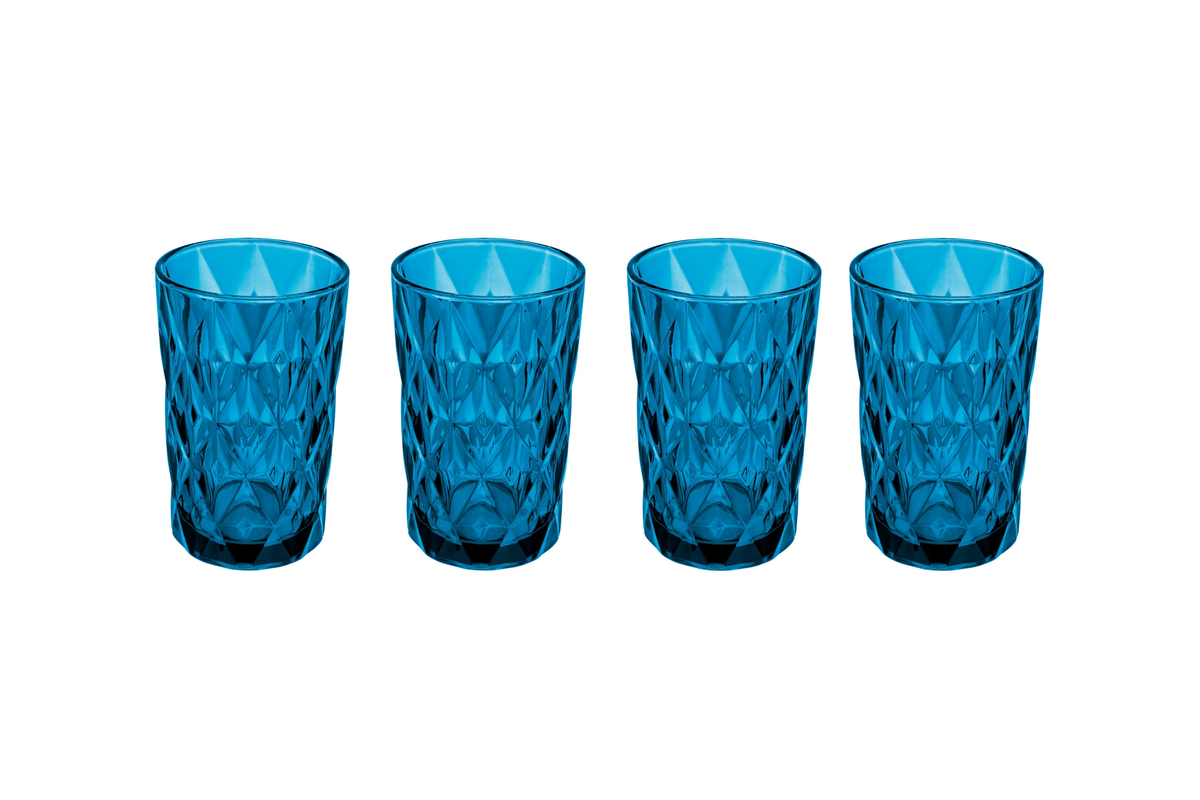 Casa Domani Deanna Highball Glass 4pc Blue Gift Boxed