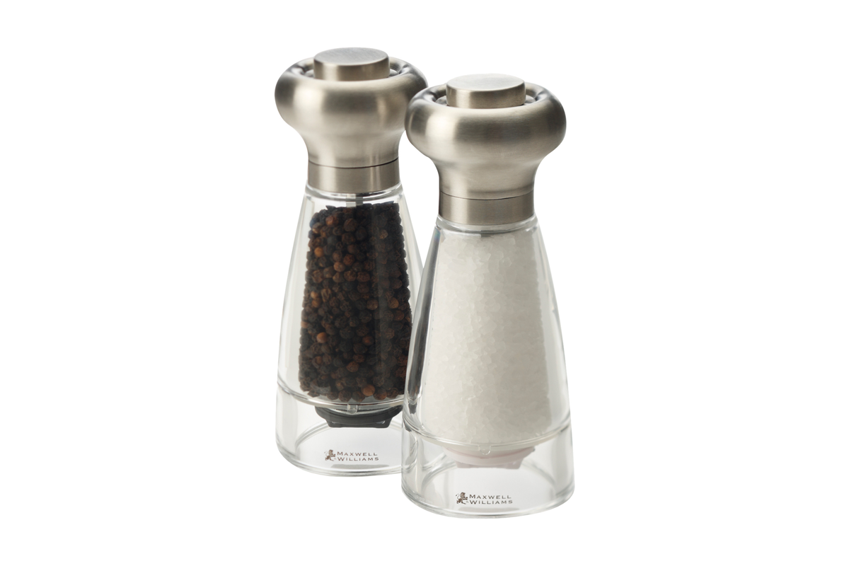 Maxwell & Williams Dynasty Stainless Steel Salt & Pepper Mill Set 16cm Gift Boxed