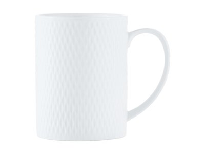 Maxwell & Williams White Basics Diamonds Straight Mug 400ML-maxwell-and-williams-What's Cooking Online Store