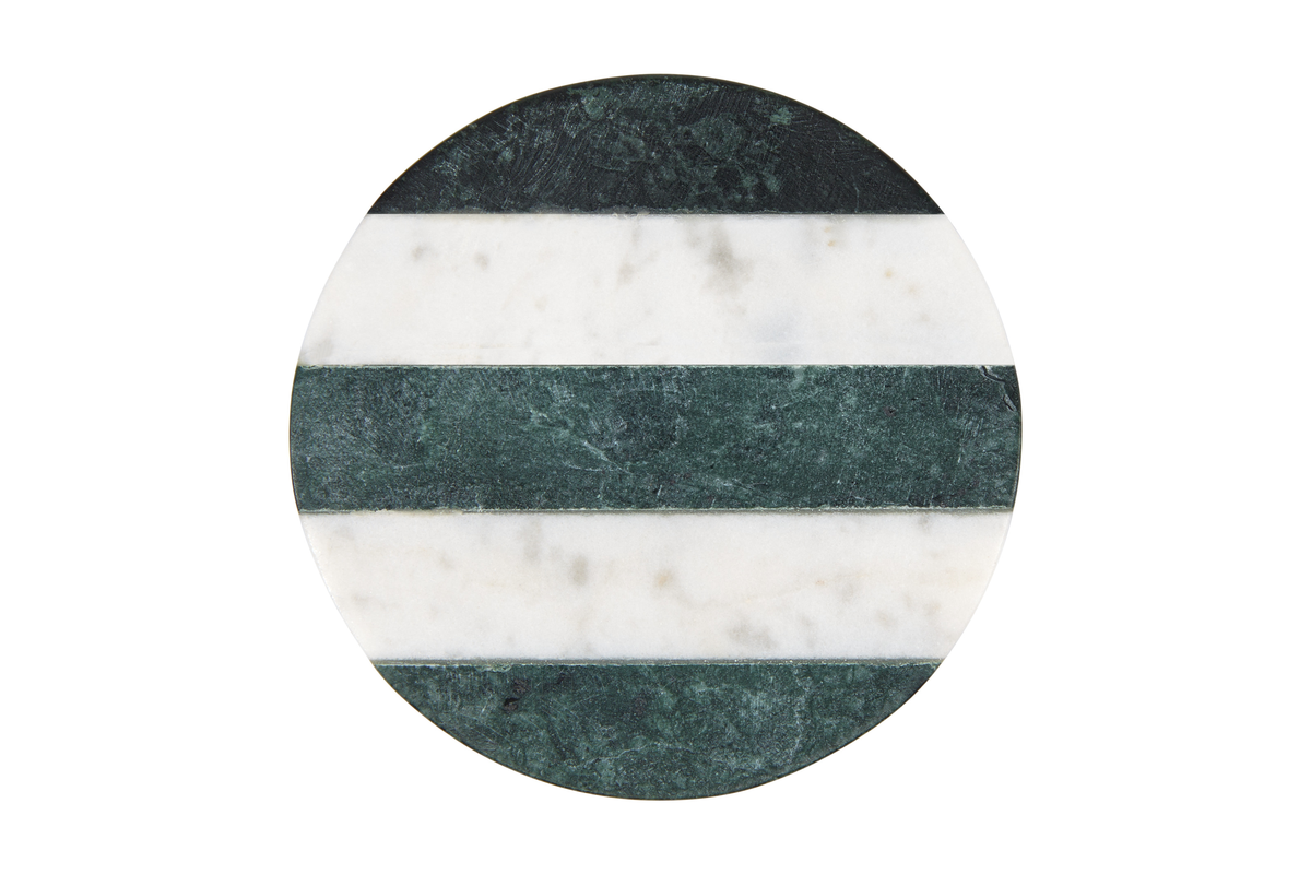 Maxwell & Williams Coaster Collective Round Marble Coaster 10cm Green Stripe