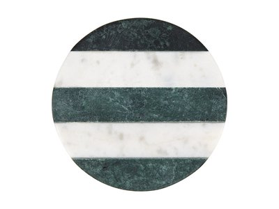 Maxwell & Williams Coaster Collective Round Marble Coaster 10cm Green Stripe-maxwell-and-williams-What's Cooking Online Store