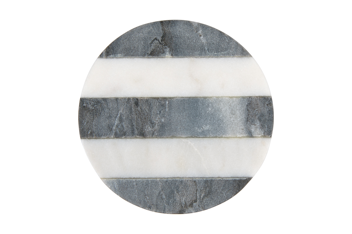 Maxwell & Williams Coaster Collective Round Marble Coaster 10cm Charcoal Stripe