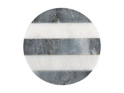 Maxwell & Williams Coaster Collective Round Marble Coaster 10cm Charcoal Stripe-maxwell-and-williams-What's Cooking Online Store