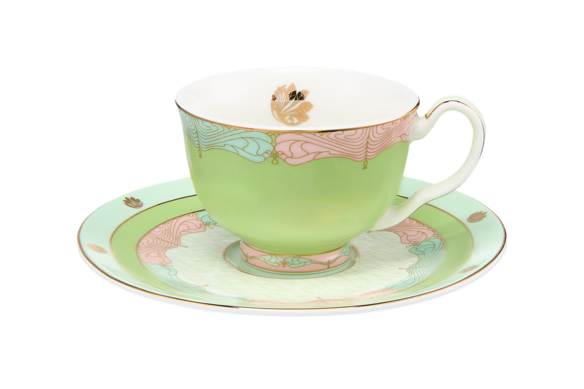 Maxwell & Williams Wicked Pink Goes Good With Green Demi Cup & Saucer 85ML Set of 2 Elphaba Gift Boxed