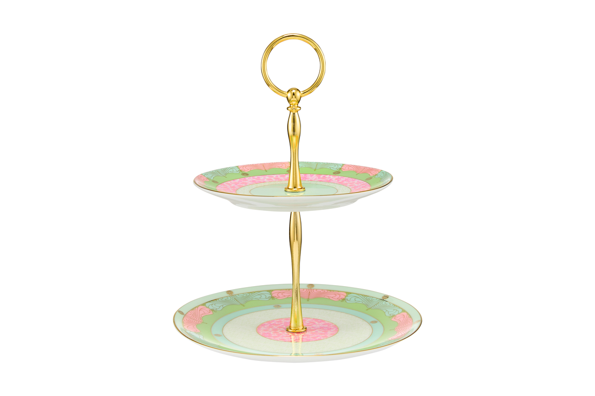 Maxwell & Williams Wicked Pink Goes Good With Green 2 Tiered Cake Stand Elphaba Gift Boxed