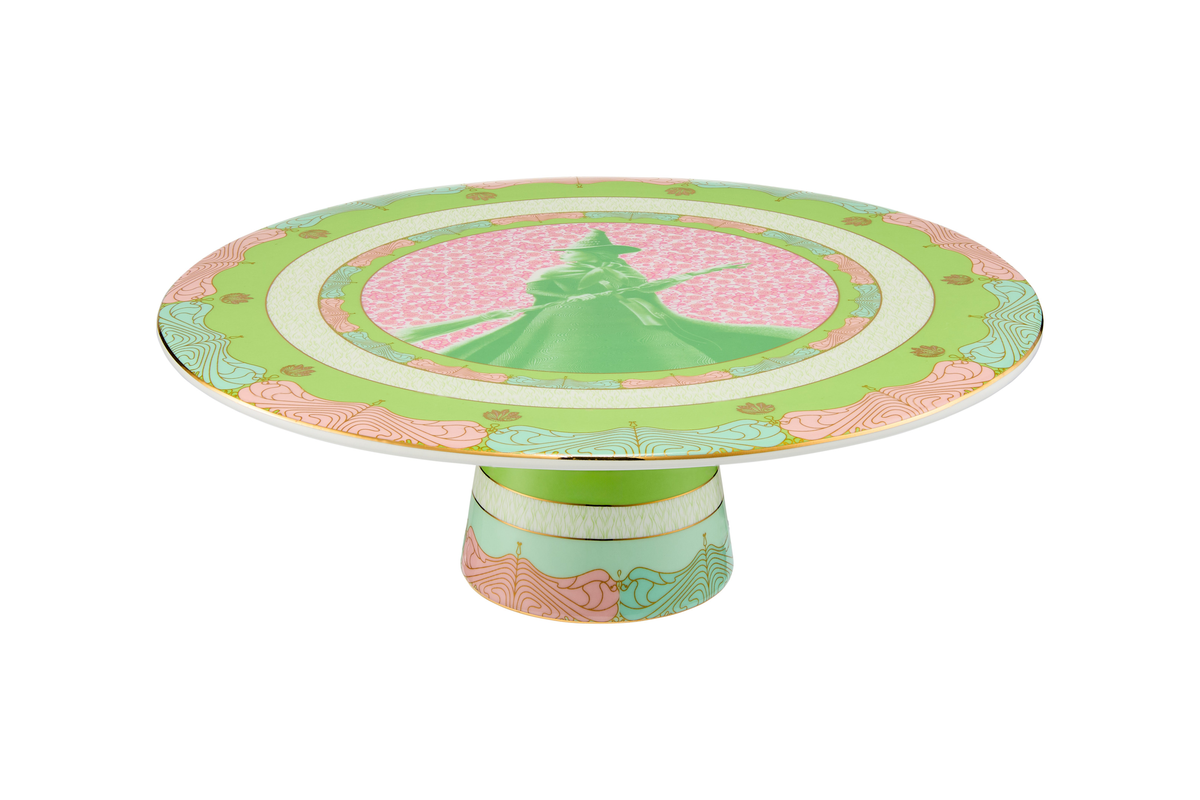 Maxwell & Williams Wicked Pink Goes Good With Green Footed Cake Stand 28cm Elphaba Gift Boxed