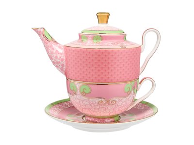 Maxwell & Williams Wicked Pink Goes Good With Green Tea for One With Infuser 380ML Glinda Gift Boxed-maxwell-and-williams-What's Cooking Online Store