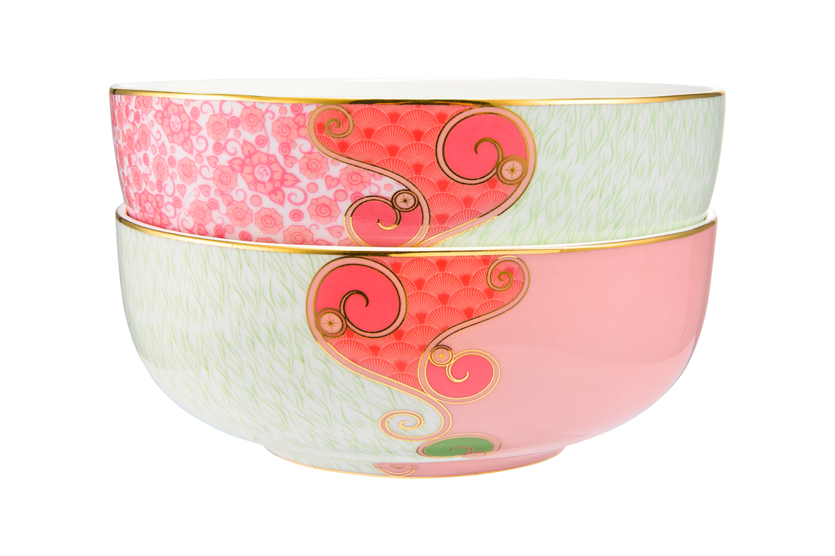 Maxwell & Williams Wicked Pink Goes Good With Green Bowl 12.5x5cm Set of 2 Glinda Gift Boxed