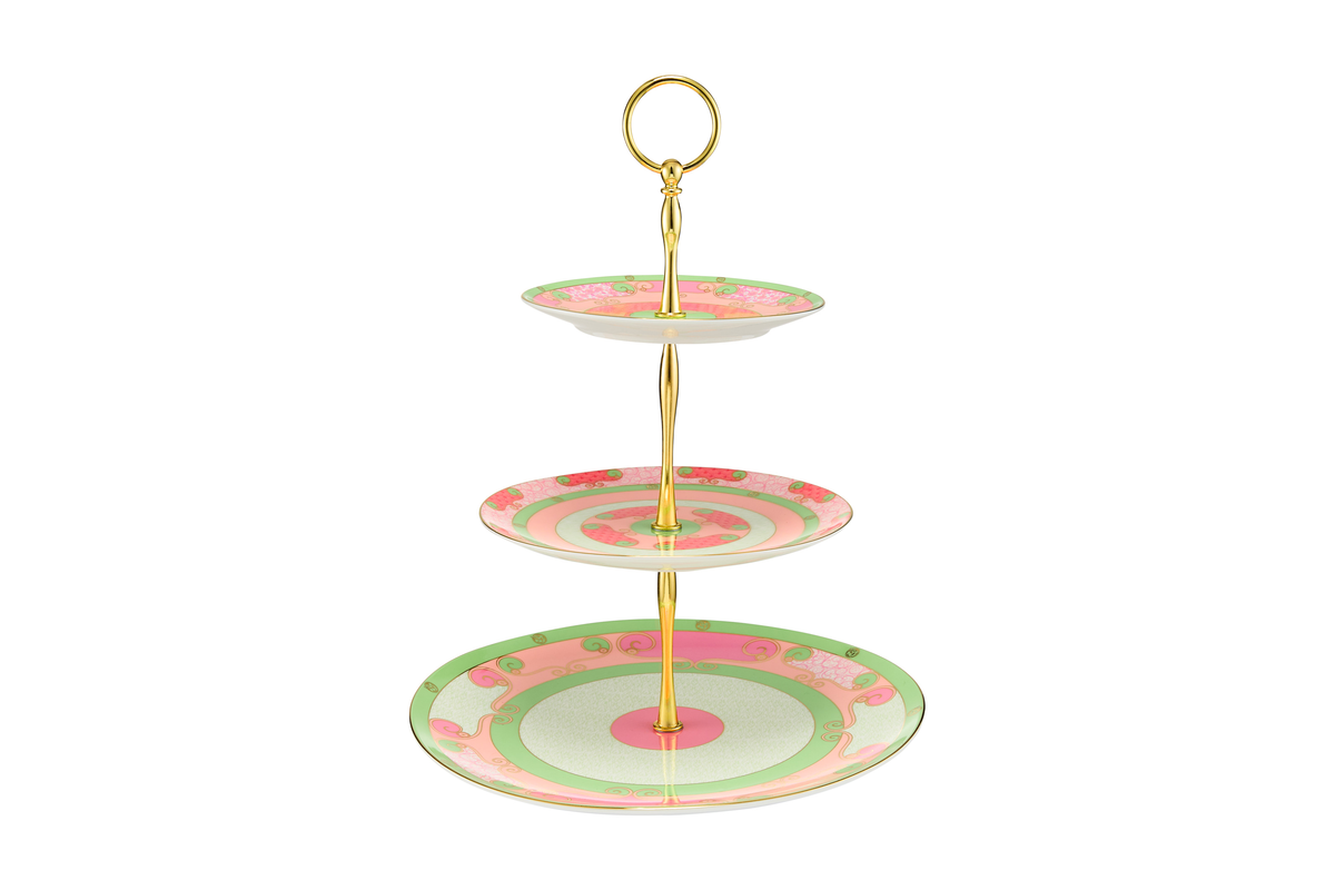 Maxwell & Williams Wicked Pink Goes Good With Green 3 Tiered Cake Stand Glinda Gift Boxed