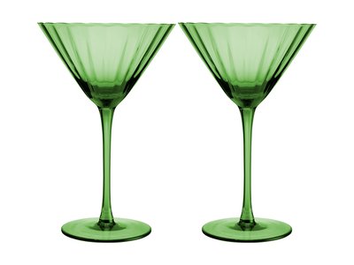 Maxwell & Williams Wicked Pink Goes Good With Green Ribbed Martini Glass Elphaba Set of 2 Gift Boxed-maxwell-and-williams-What's Cooking Online Store