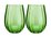 Maxwell & Williams Wicked Pink Goes Good With Green Ribbed Stemless Glass Elphaba Set of 2 Gift Boxed