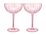 Maxwell & Williams Wicked Pink Goes Good With Green Ribbed Coupe Glass Glinda Set of 2 Gift Boxed