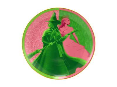 Maxwell & Williams Wicked Magical Coupe Side Plate 19cm Pink & Green Forever Gift Boxed-maxwell-and-williams-What's Cooking Online Store