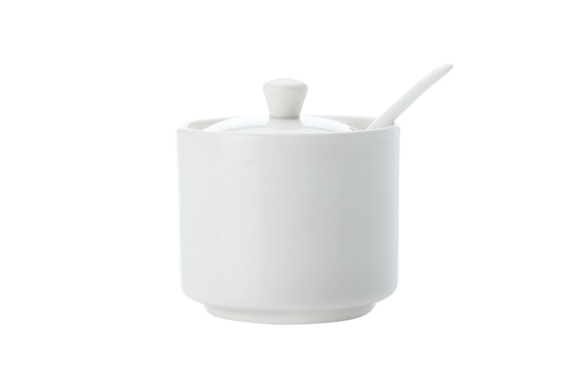 Maxwell & Williams White Basics Straight Sugar Bowl with Spoon