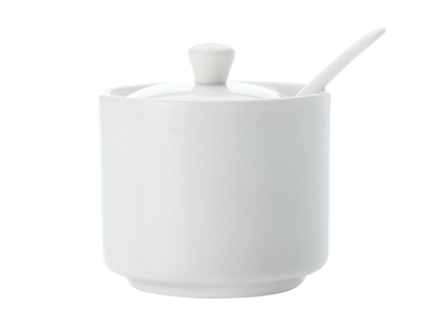 Maxwell & Williams White Basics Straight Sugar Bowl with Spoon-maxwell-and-williams-What's Cooking Online Store