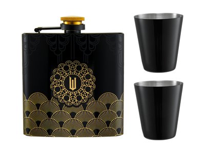 Maxwell & Williams Wicked Wizard's Palace Hip Flask Set 4pc Black Gift Boxed-maxwell-and-williams-What's Cooking Online Store