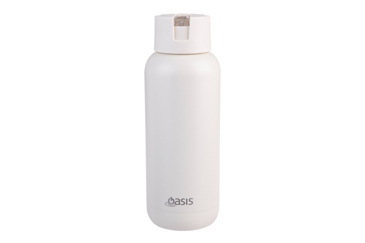 Oasis Stainless Steel Ceramic Moda Triple Wall Insulated Drink Bottle 1 Litre Alabaster