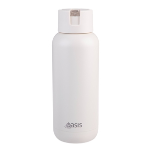 Oasis Stainless Steel Ceramic Moda Triple Wall Insulated Drink Bottle 1 Litre Alabaster-oasis-What's Cooking Online Store