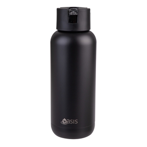 Oasis Stainless Steel Ceramic Moda Triple Wall Insulated Drink Bottle 1 Litre Black-oasis-What's Cooking Online Store