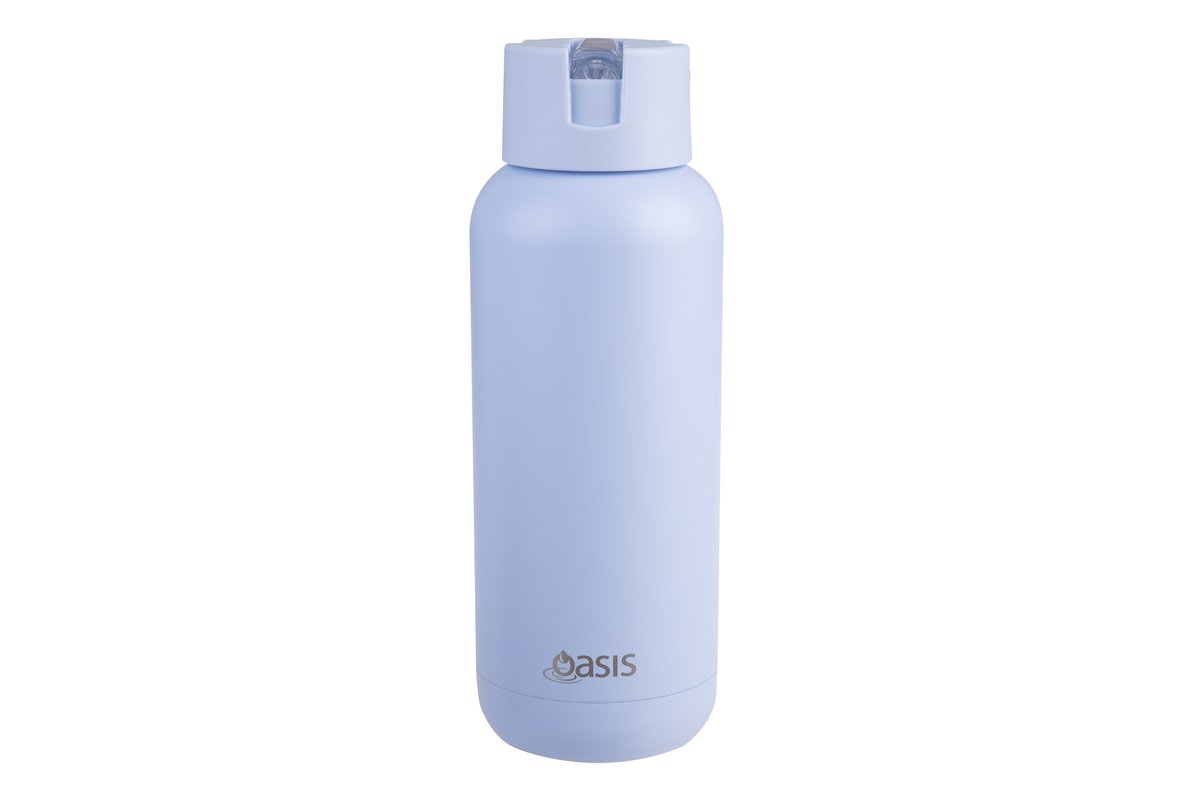 Oasis Stainless Steel Ceramic Moda Triple Wall Insulated Drink Bottle 1 Litre Periwinkle