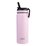 Oasis Stainless Steel Double Wall Challenger Bottle with Sipper Straw 550ml Carnation