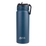 Oasis Stainless Steel Double Wall Challenger Bottle with Sipper Straw 550ml Navy