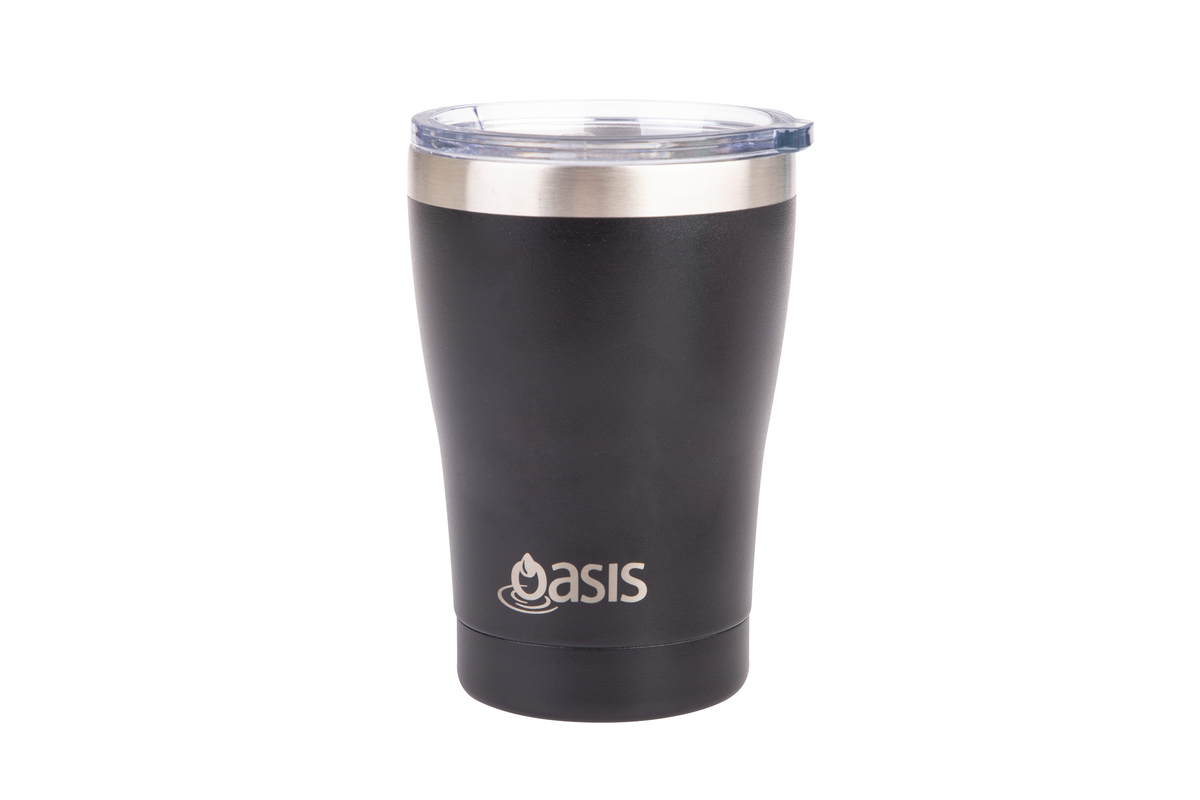 Oasis Stainless Steel Double Wall Insulated Travel Mug 350ml Black