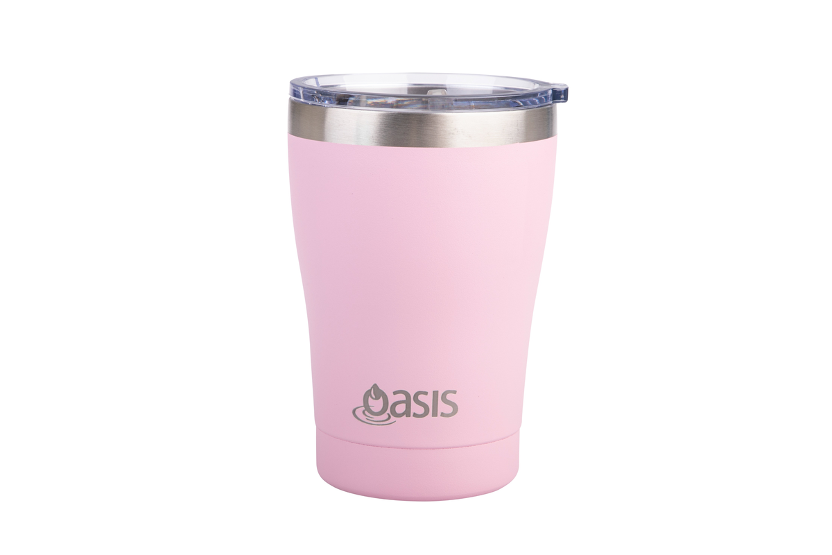 Oasis Stainless Steel Double Wall Insulated Travel Mug 350ml Carnation