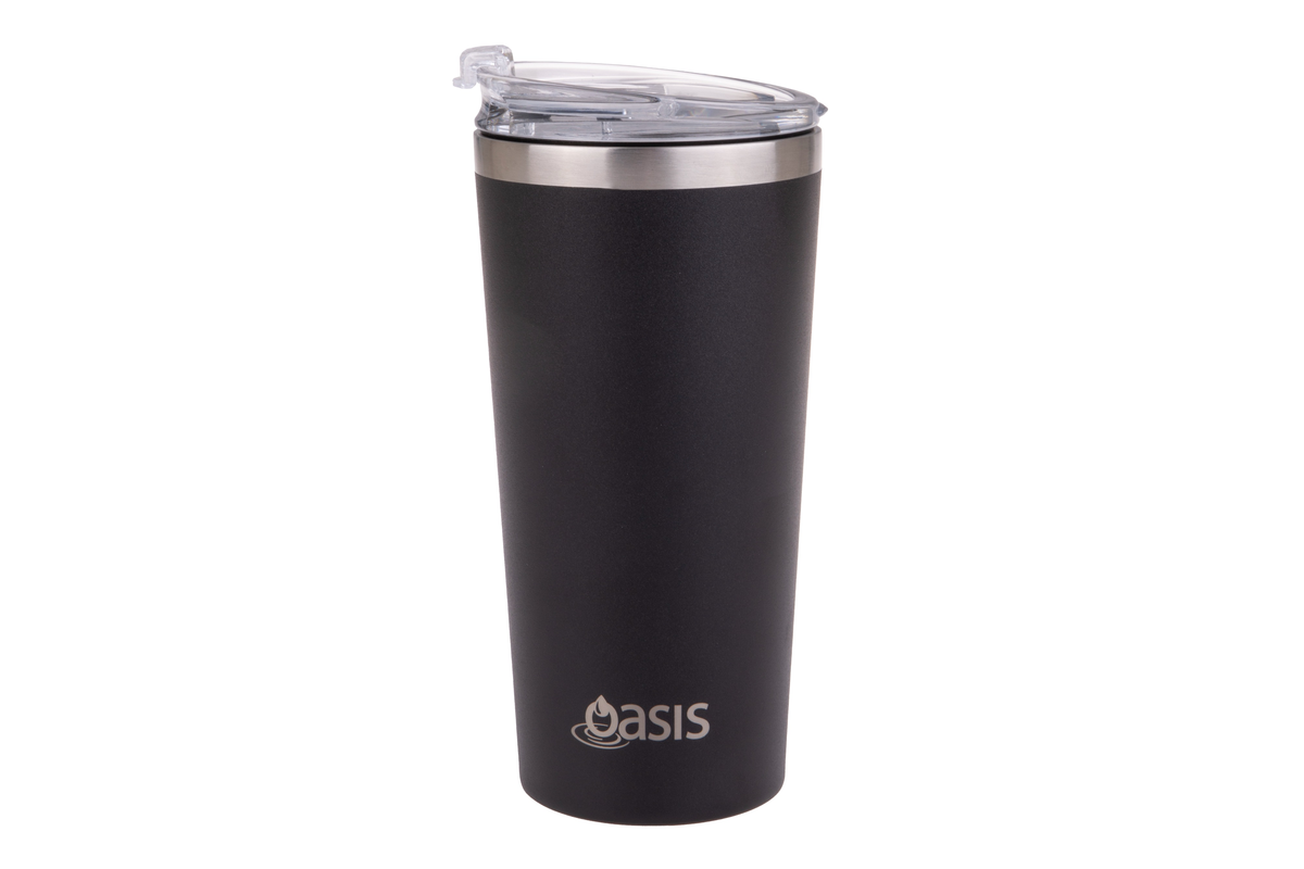 Oasis Stainless Steel Double Wall Insulated Travel Mug 480ml Matte Black