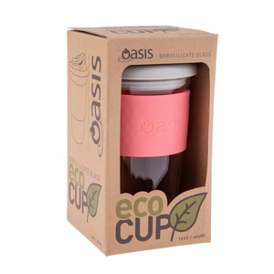 Oasis Glass Eco Cup 16oz 454ml Coral-oasis-What's Cooking Online Store