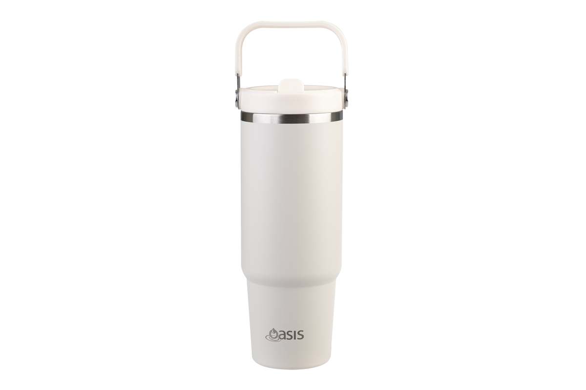 Oasis Stainless Steel Double Wall insulated Voyager Carry Tumbler 900Ml Alabaster