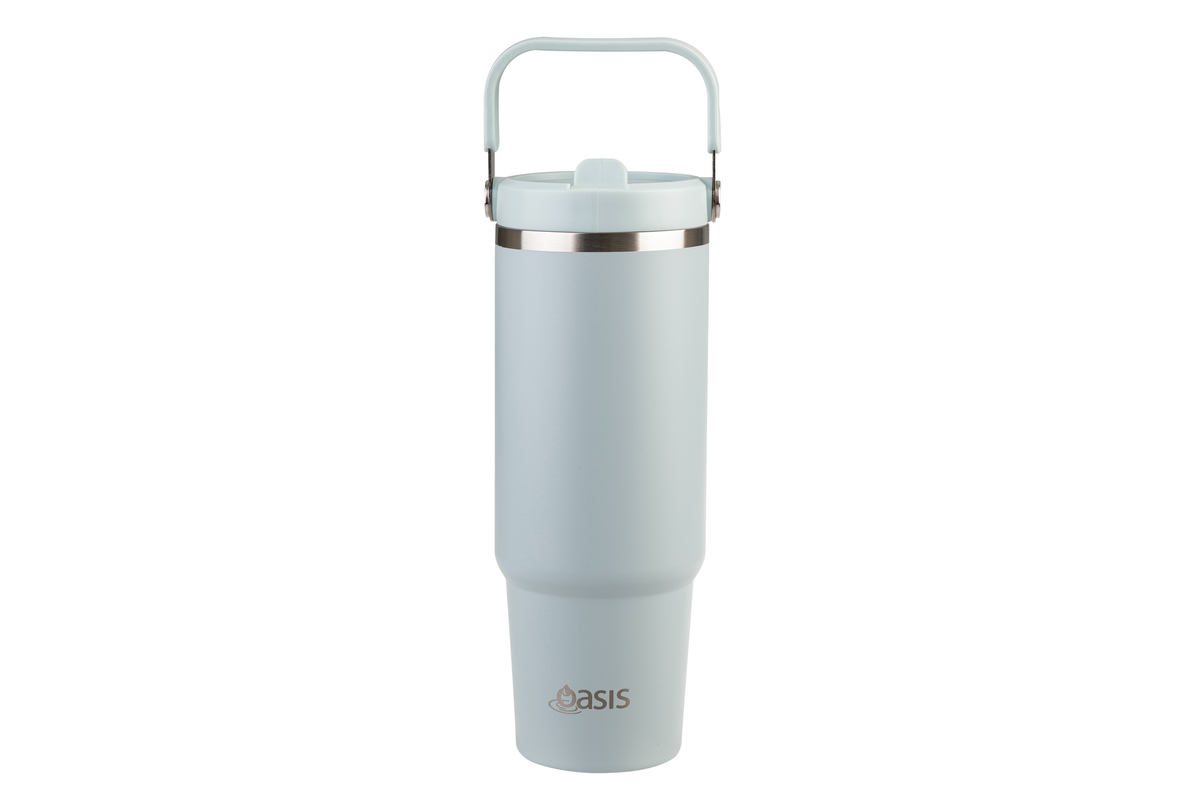 Oasis Stainless Steel Double Wall insulated Voyager Carry Tumbler 900Ml Sea Mist