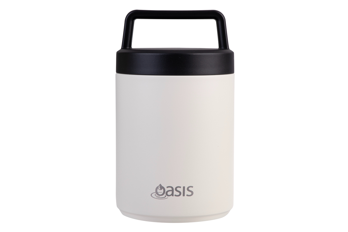 Oasis Stainless Steel Double Wall insulated Food Flask With  Handle 480Ml Alabaster