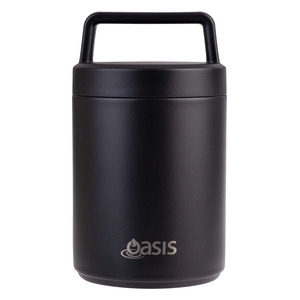 Oasis Stainless Steel Double Wall insulated Food Flask With  Handle 480Ml Black-oasis-What's Cooking Online Store