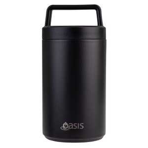 Oasis Stainless Steel Double Wall insulated Food Flask With  Handle 700Ml Black-oasis-What's Cooking Online Store