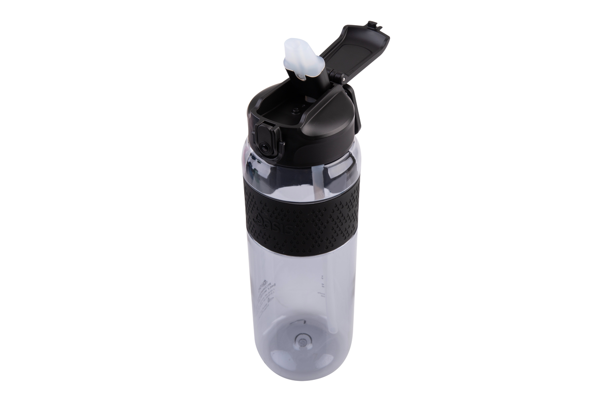 Oasis Sports Bottle With Sipper Straw 1L Carbon Black