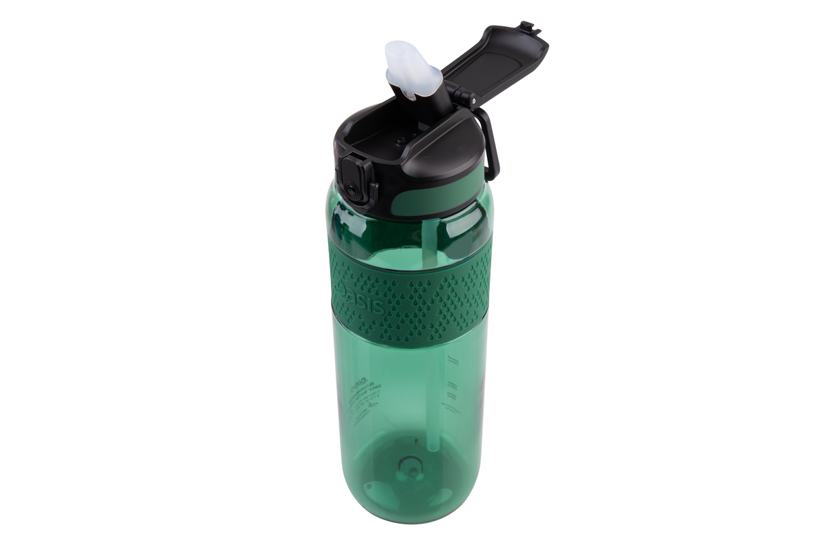 Oasis Sports Bottle With Sipper Straw 1L Forest Green